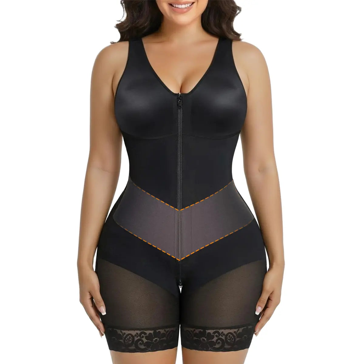 SHAPERX Sculpting Tummy Control Fajas Colombianas for Women Moldeadoras Shapewear with V-Shape Sculpting Elastic Band