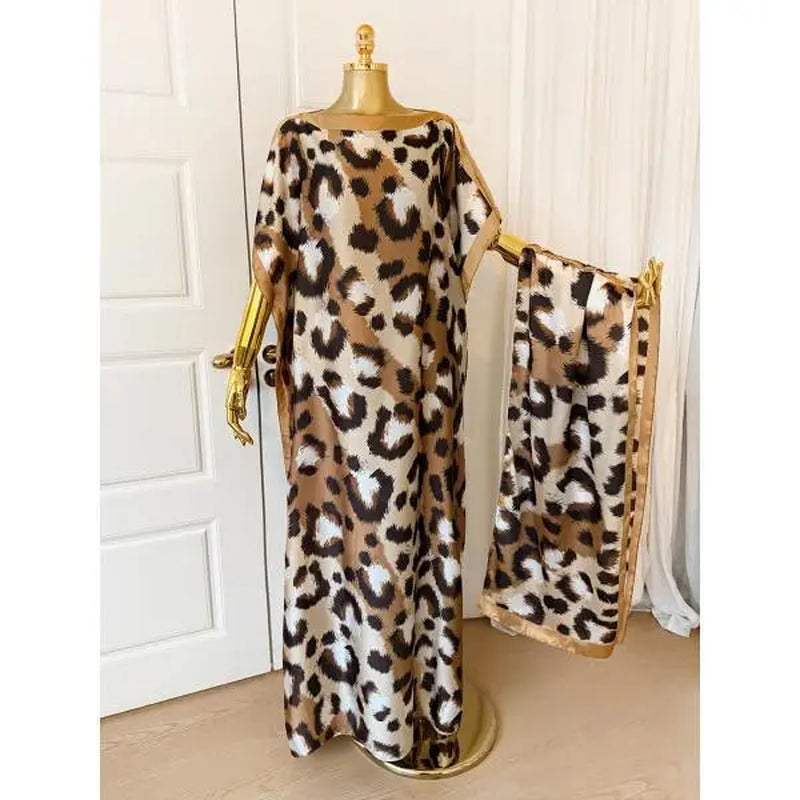 【Moomoo】Women'S Polyester Floral Print Moo Moo & Scarf Set - Lightweight Boho Casual Shawl Dress, Beach Vacation Outfit, Swimwear Pairing, All-Season Ladies Wear 06, Moo Moo for Women