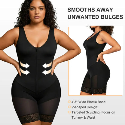 SHAPERX Sculpting Tummy Control Fajas Colombianas for Women Moldeadoras Shapewear with V-Shape Sculpting Elastic Band