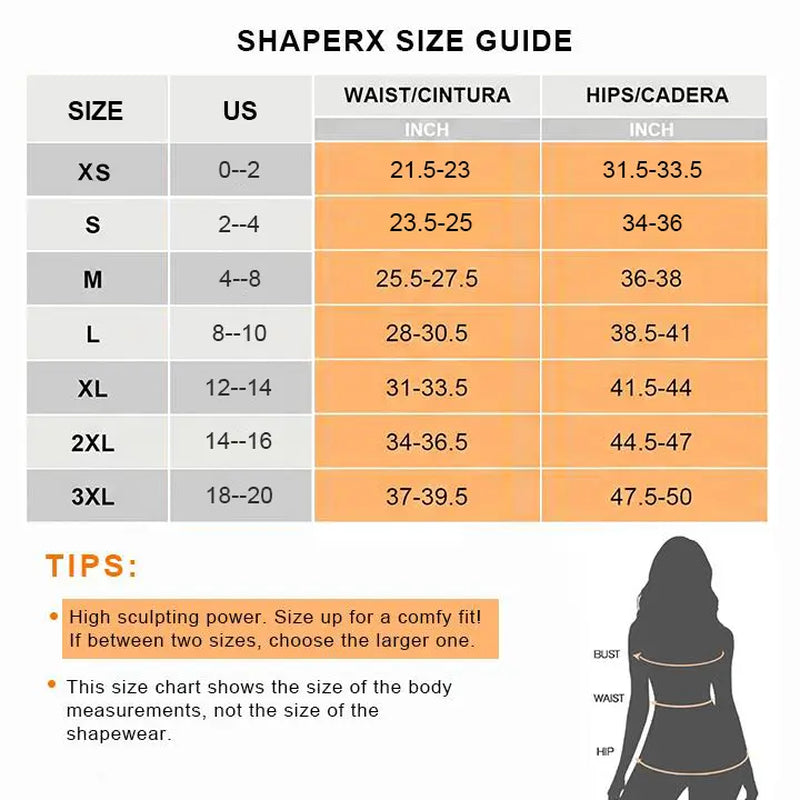 SHAPERX Sculpting Tummy Control Fajas Colombianas for Women Moldeadoras Shapewear with V-Shape Sculpting Elastic Band