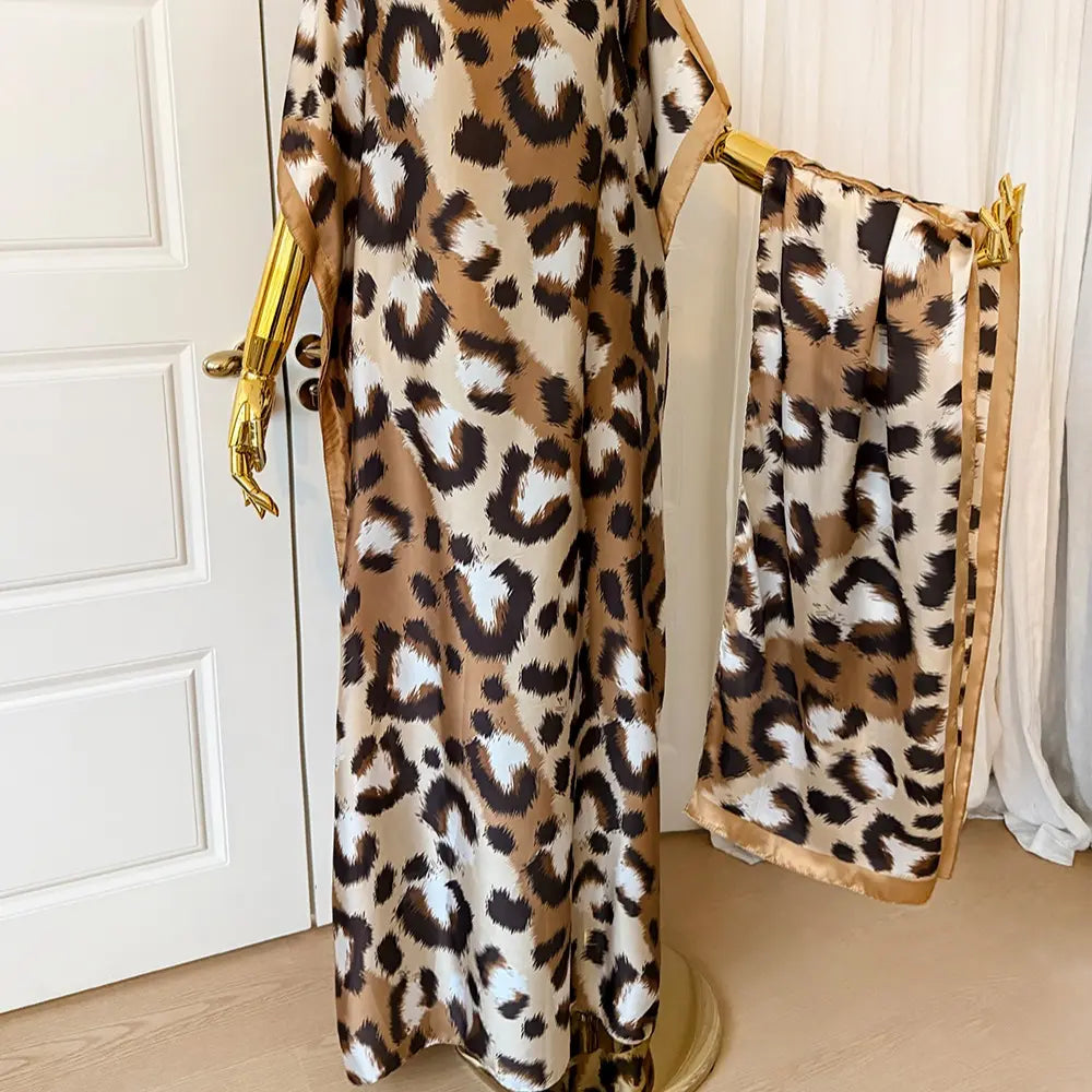 【Moomoo】Women'S Polyester Floral Print Moo Moo & Scarf Set - Lightweight Boho Casual Shawl Dress, Beach Vacation Outfit, Swimwear Pairing, All-Season Ladies Wear 06, Moo Moo for Women