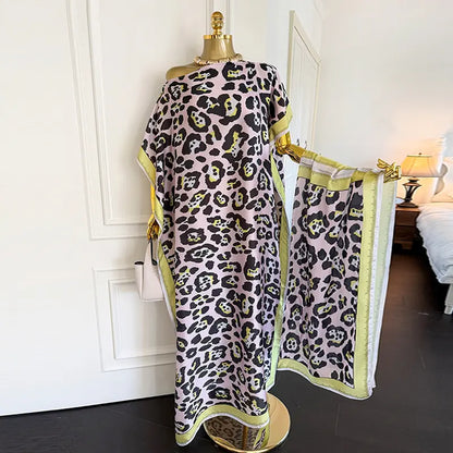 Moomoo Women'S 2 Piece Sets, Bohemian Peacock & Plants Satin Cape Robe with Scarf, plus Size Friendly Maxi Cover up for Resort, Hand Wash, Bathing Suit, Beach Wear, Bathing Suit Cover, Silky, Bikini Coverup, Moo Moo for Women, Stylish Women'S Wear